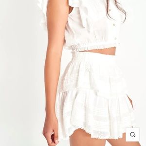 LOVESHACKFANCY WHITE SKIRT